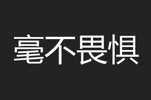 毫不畏惧