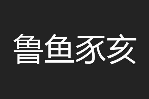 鲁鱼豕亥