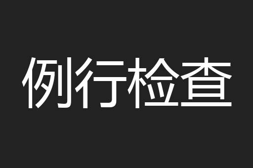 例行检查
