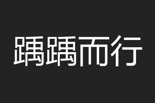 踽踽而行