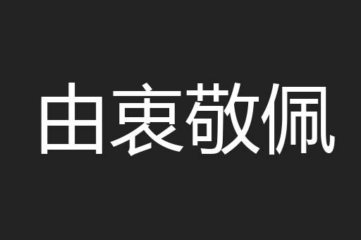由衷敬佩