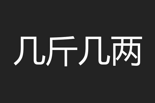 几斤几两