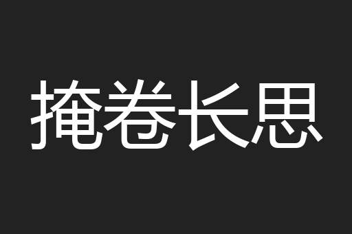 掩卷长思