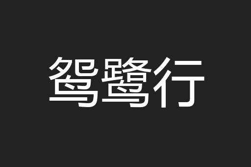 鸳鹭行
