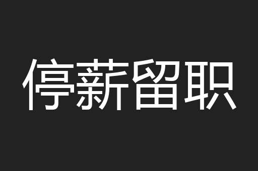 停薪留职