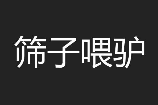 筛子喂驴