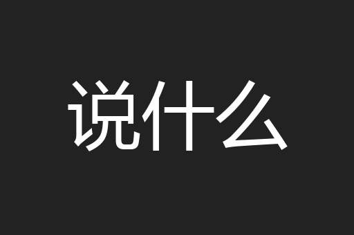 说什么