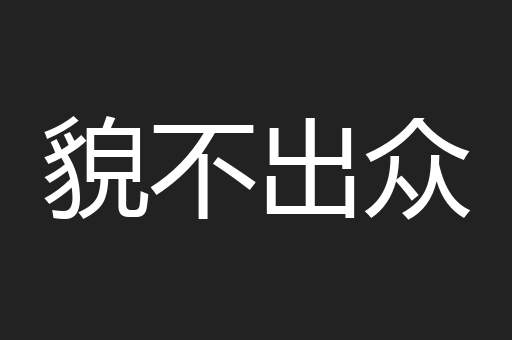 貌不出众