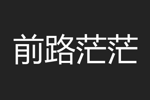 前路茫茫