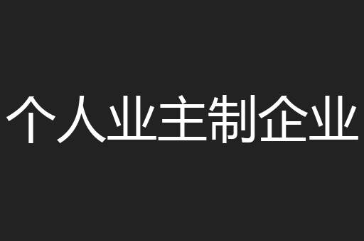 个人业主制企业