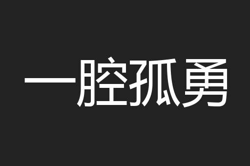 一腔孤勇