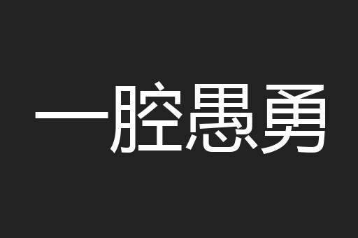 一腔愚勇