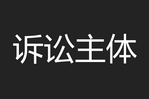 诉讼主体