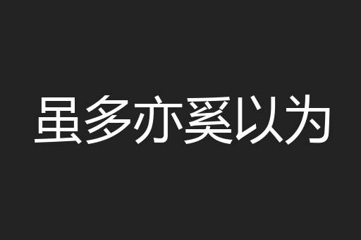 虽多亦奚以为