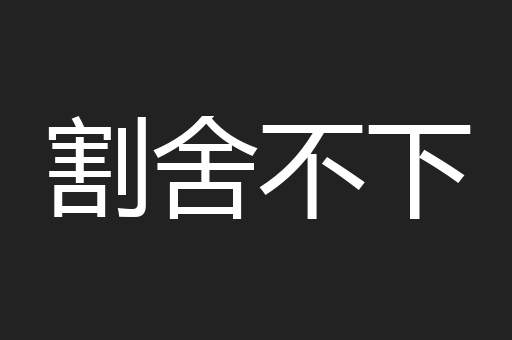 割舍不下
