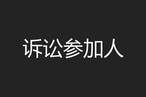诉讼参加人