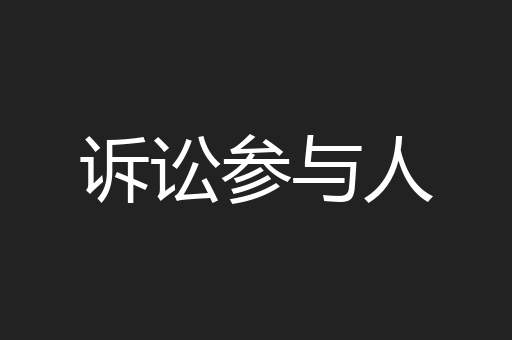 诉讼参与人