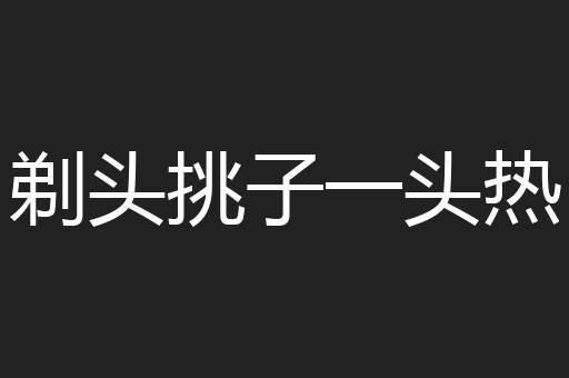 剃头挑子一头热 剃头挑子一头热