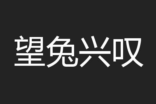 望兔兴叹