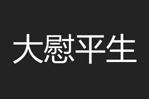 大慰平生