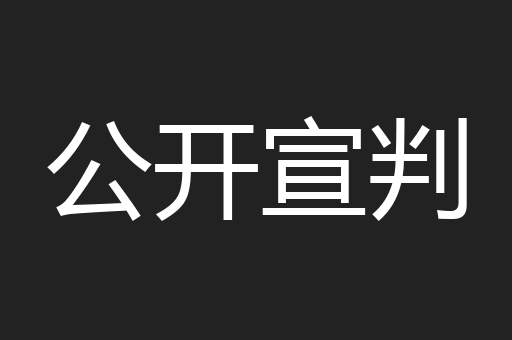 公开宣判