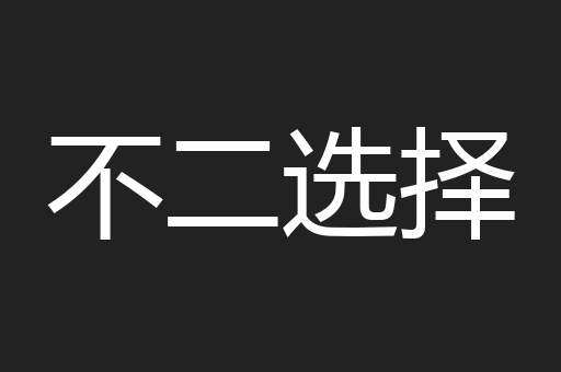 不二选择