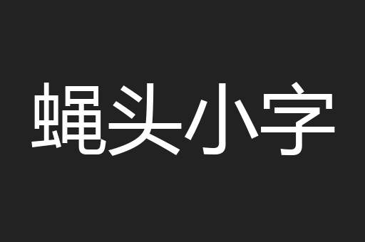 蝇头小字
