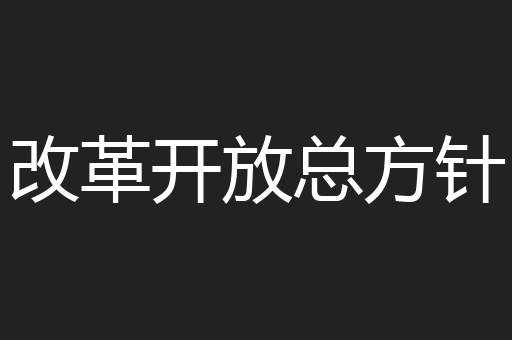改革开放总方针