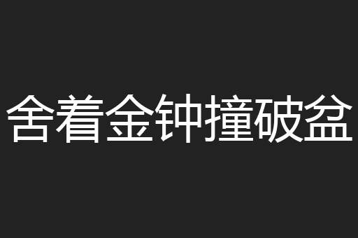 舍着金钟撞破盆