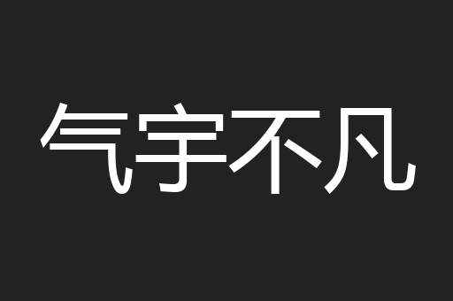 气宇不凡