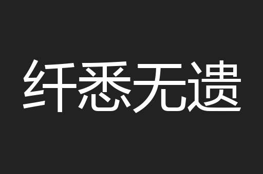 纤悉无遗