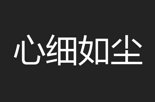 心细如尘