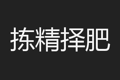 拣精择肥