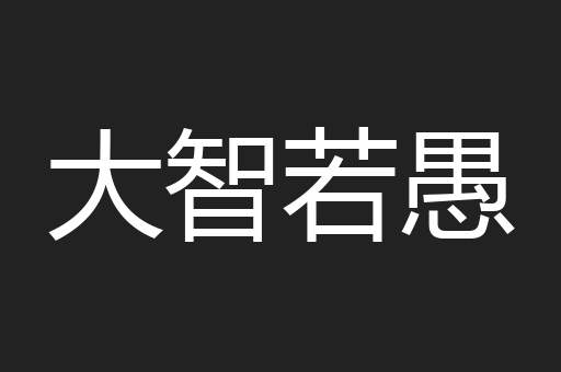 大智若愚