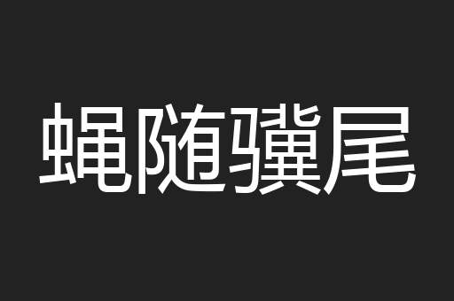 蝇随骥尾