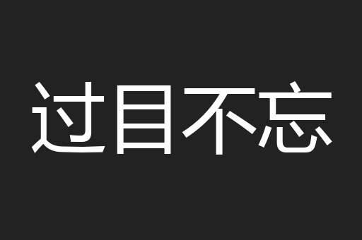 过目不忘