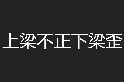上梁不正下梁歪