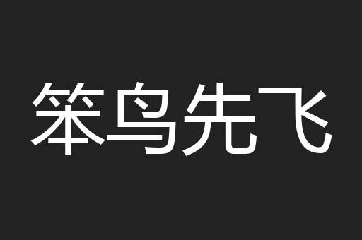 笨鸟先飞