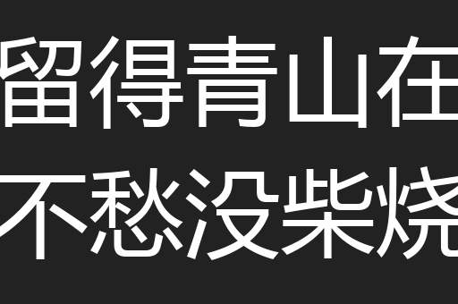 留得青山在不愁没柴烧