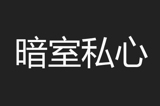 暗室私心