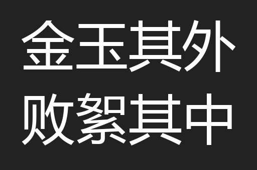 金玉其外败絮其中