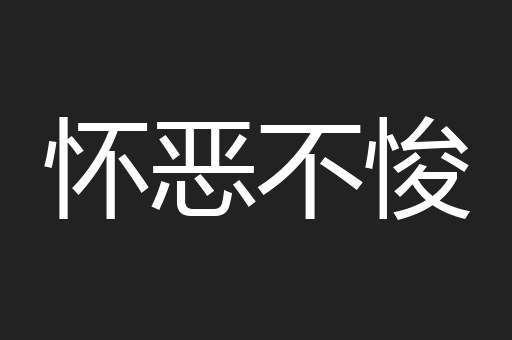 怀恶不悛