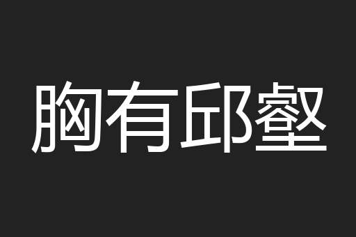 胸有邱壑