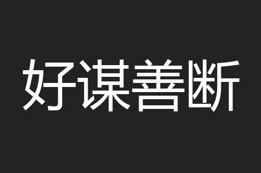 好谋善断