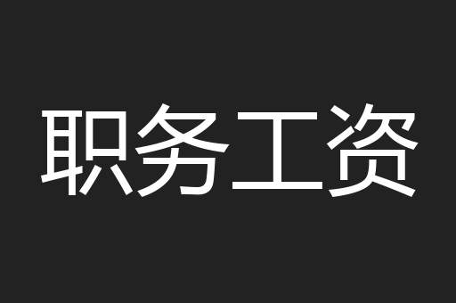 职务工资