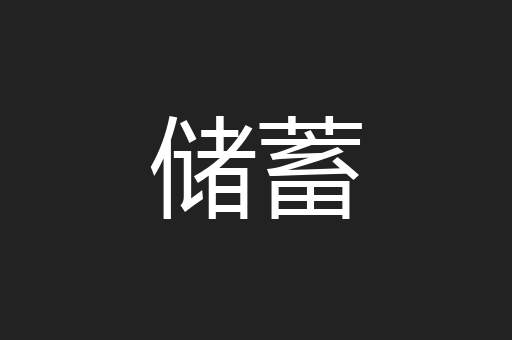 储蓄