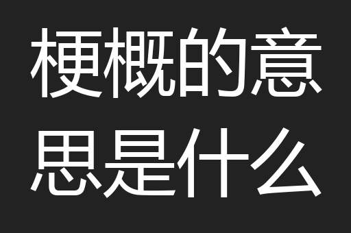 梗概的意思是什么