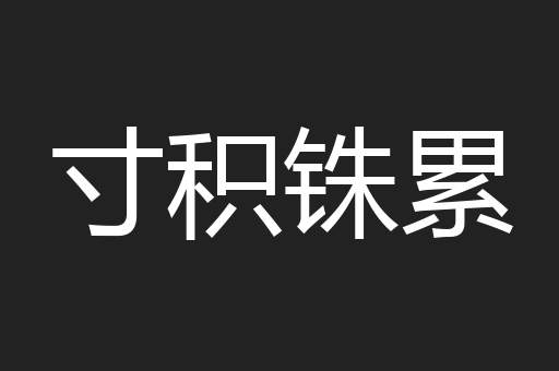 寸积铢累