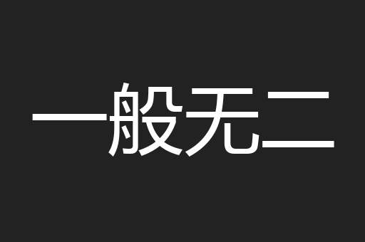一般无二