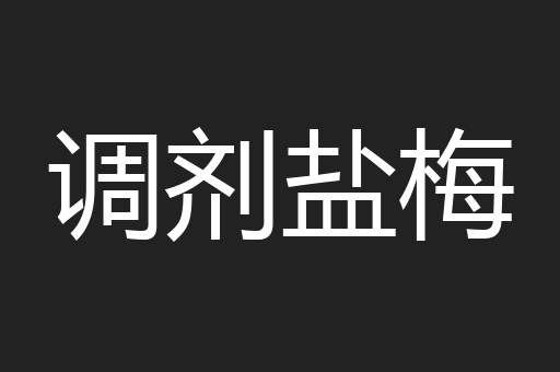 调剂盐梅